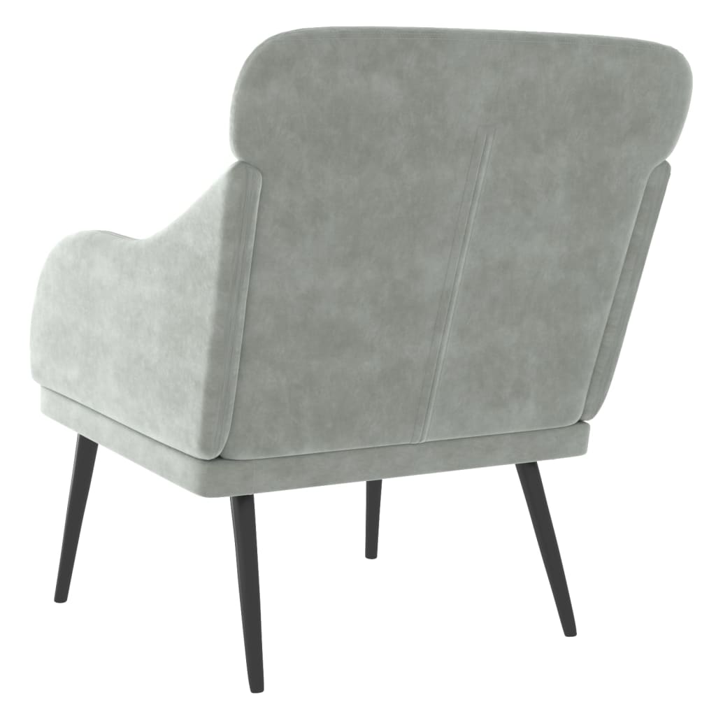 Fauteuil 63x76x80 cm fluweel lichtgrijs is nu te koop bij PeponiXL, paradijselijk wonen!