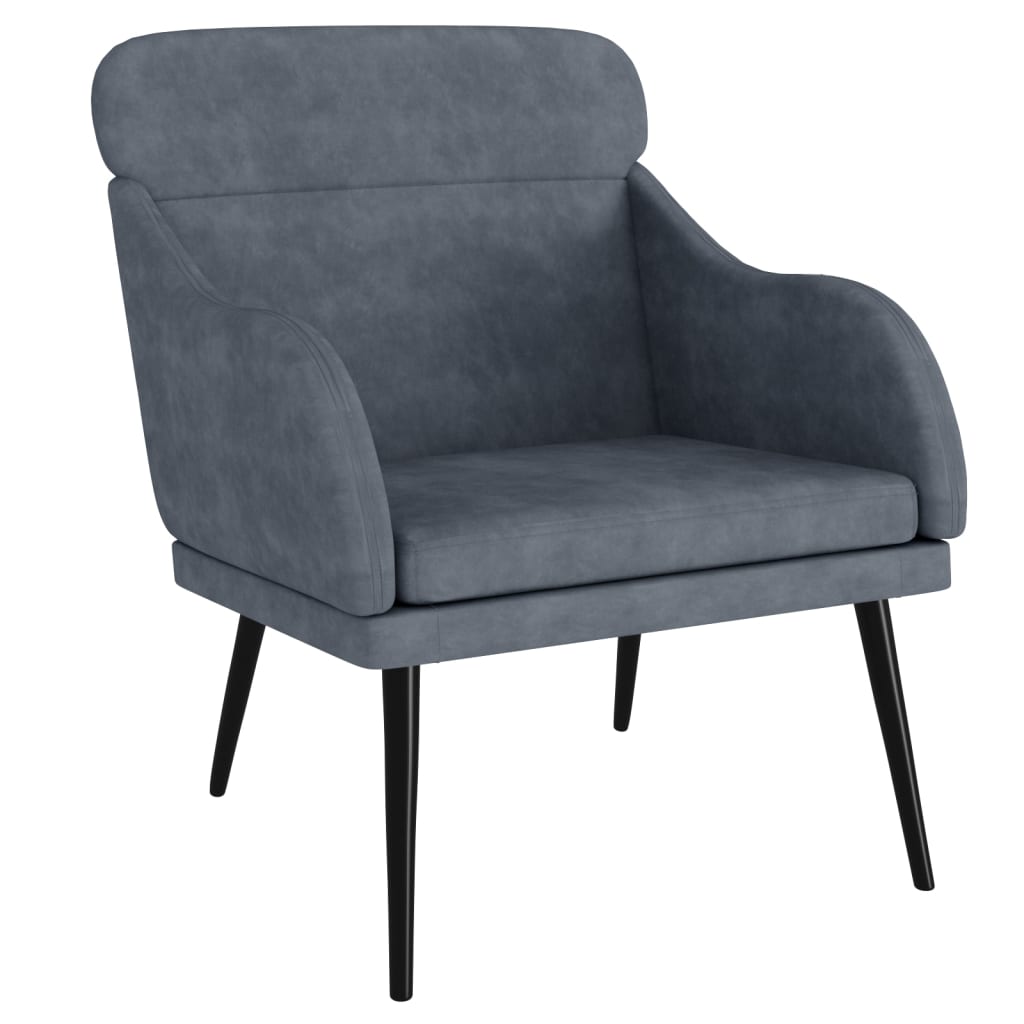 Fauteuil 63x76x80 cm fluweel donkergrijs is nu te koop bij PeponiXL, paradijselijk wonen!