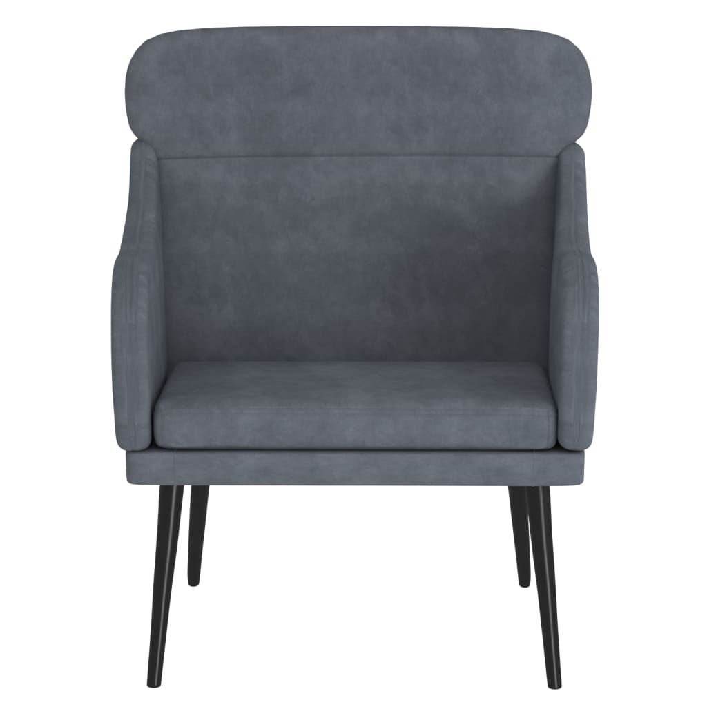 Fauteuil 63x76x80 cm fluweel donkergrijs is nu te koop bij PeponiXL, paradijselijk wonen!