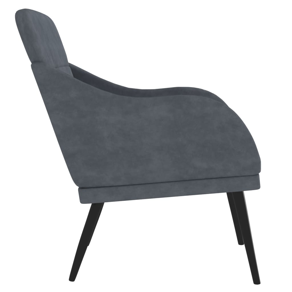 Fauteuil 63x76x80 cm fluweel donkergrijs is nu te koop bij PeponiXL, paradijselijk wonen!