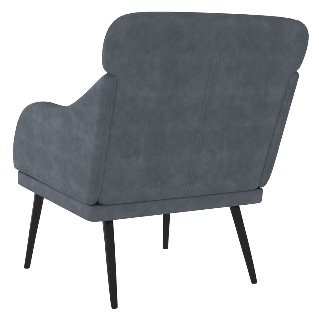 Fauteuil 63x76x80 cm fluweel donkergrijs is nu te koop bij PeponiXL, paradijselijk wonen!