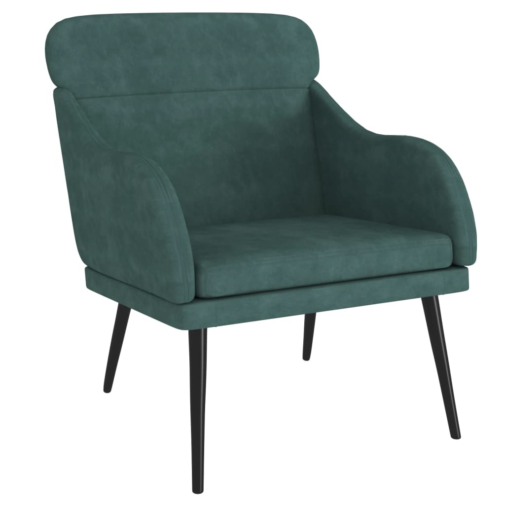 Fauteuil 63x76x80 cm fluweel donkergroen is nu te koop bij PeponiXL, paradijselijk wonen!