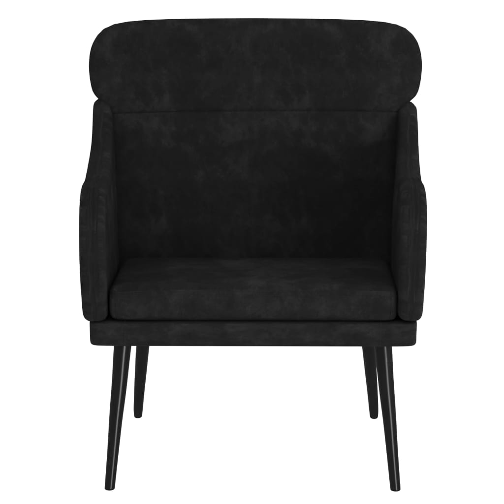 Fauteuil 63x76x80 cm fluweel zwart is nu te koop bij PeponiXL, paradijselijk wonen!