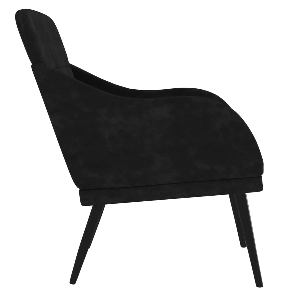 Fauteuil 63x76x80 cm fluweel zwart is nu te koop bij PeponiXL, paradijselijk wonen!