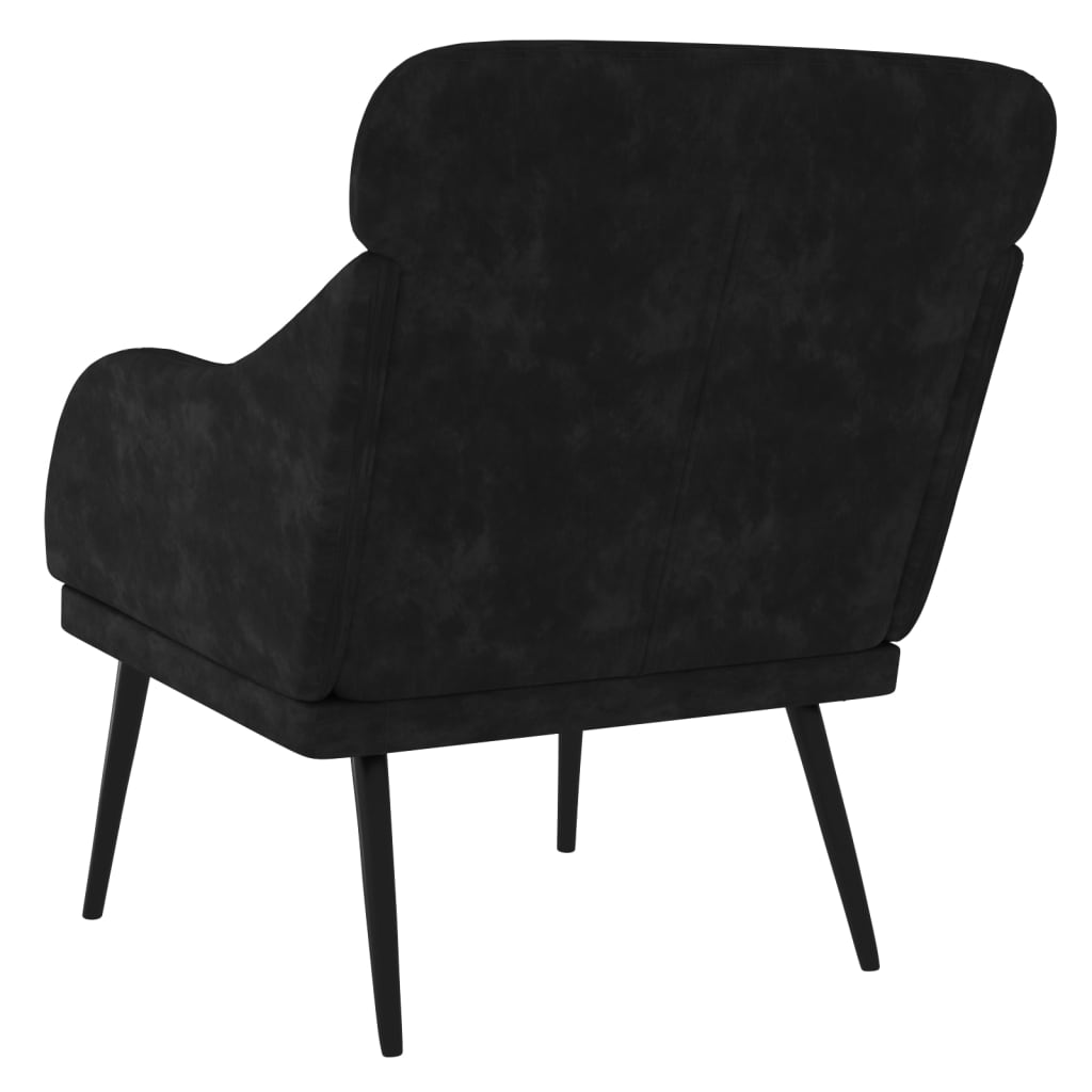 Fauteuil 63x76x80 cm fluweel zwart is nu te koop bij PeponiXL, paradijselijk wonen!