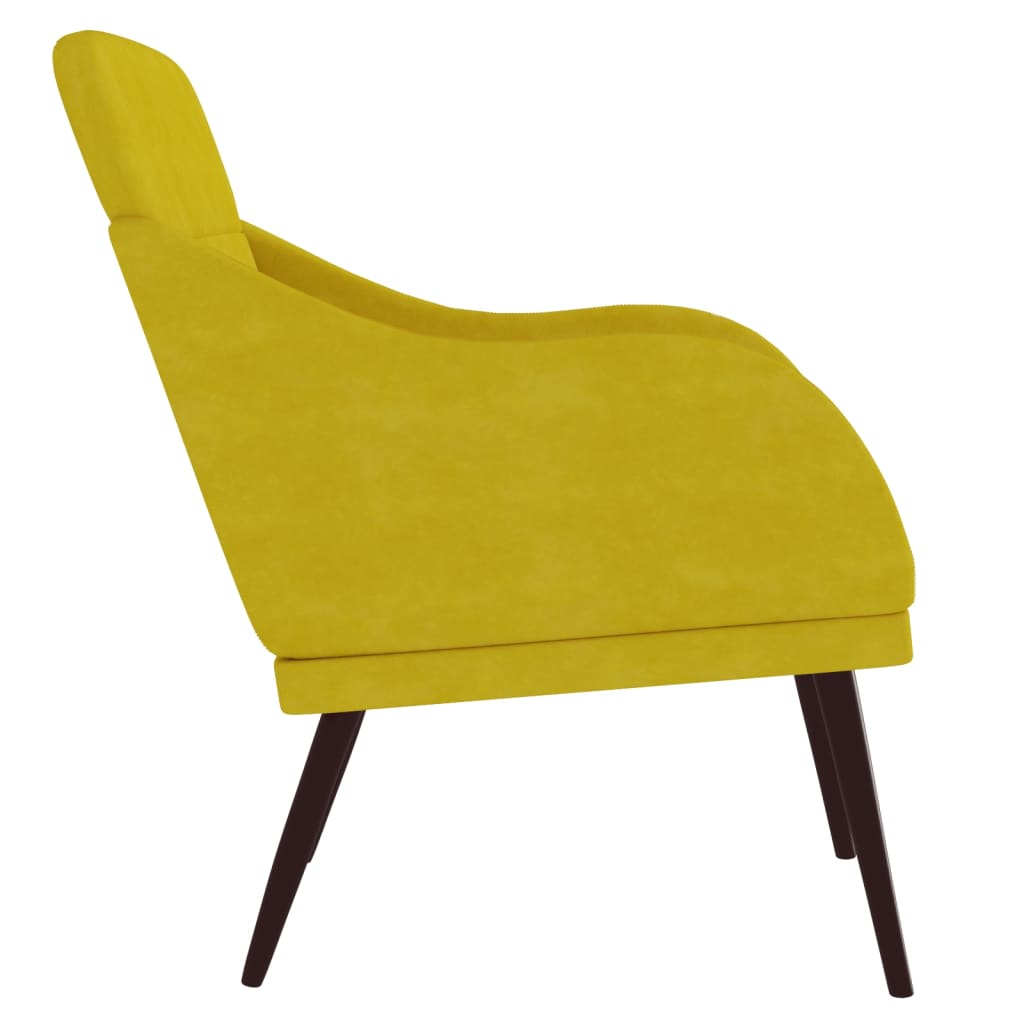 Fauteuil 63x76x80 cm fluweel geel is nu te koop bij PeponiXL, paradijselijk wonen!