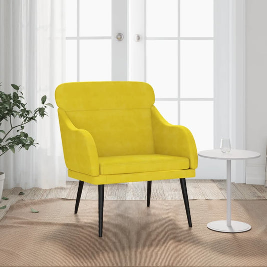 Fauteuil 63x76x80 cm fluweel geel is nu te koop bij PeponiXL, paradijselijk wonen!