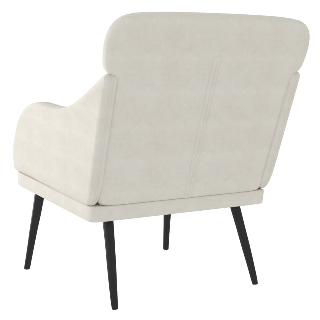 Fauteuil 63x76x80 cm fluweel crèmekleurig is nu te koop bij PeponiXL, paradijselijk wonen!