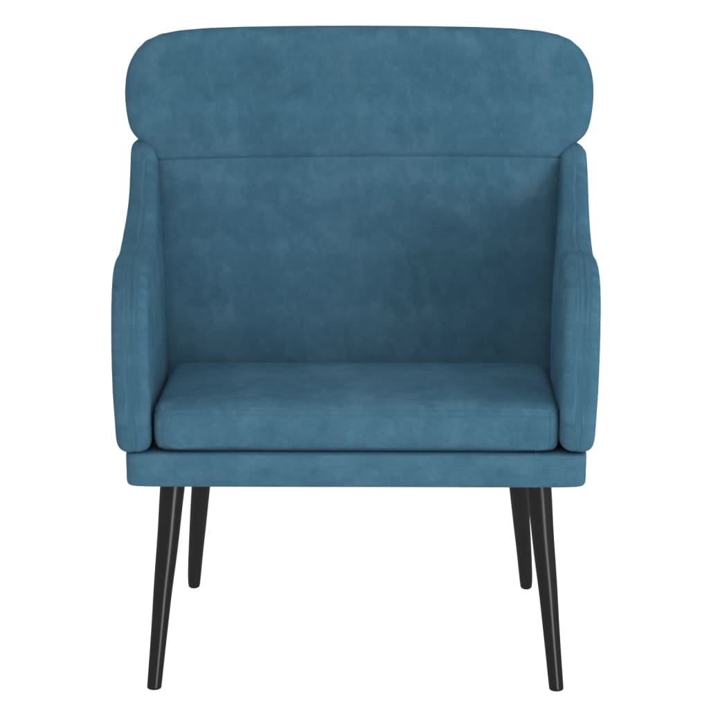 Fauteuil 63x76x80 cm fluweel blauw is nu te koop bij PeponiXL, paradijselijk wonen!
