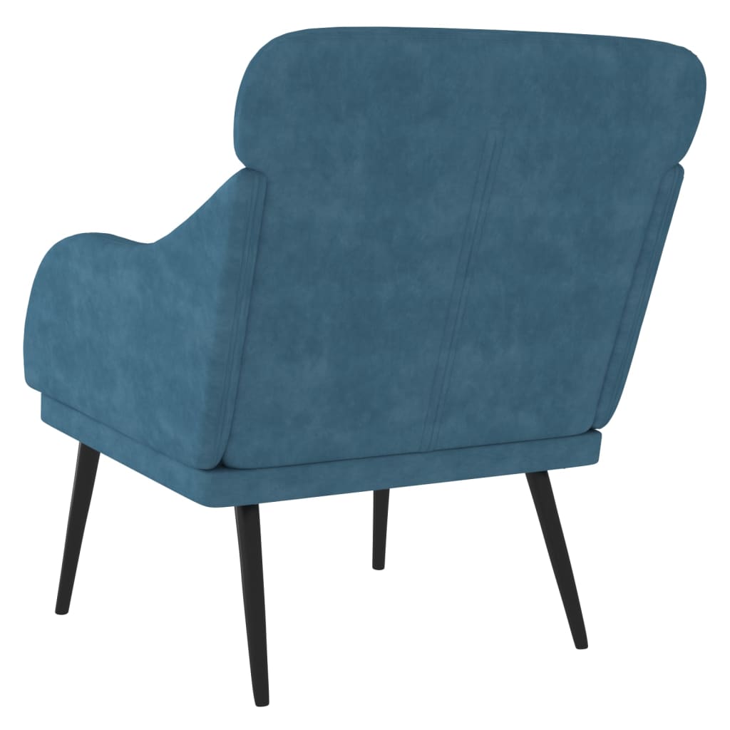 Fauteuil 63x76x80 cm fluweel blauw is nu te koop bij PeponiXL, paradijselijk wonen!