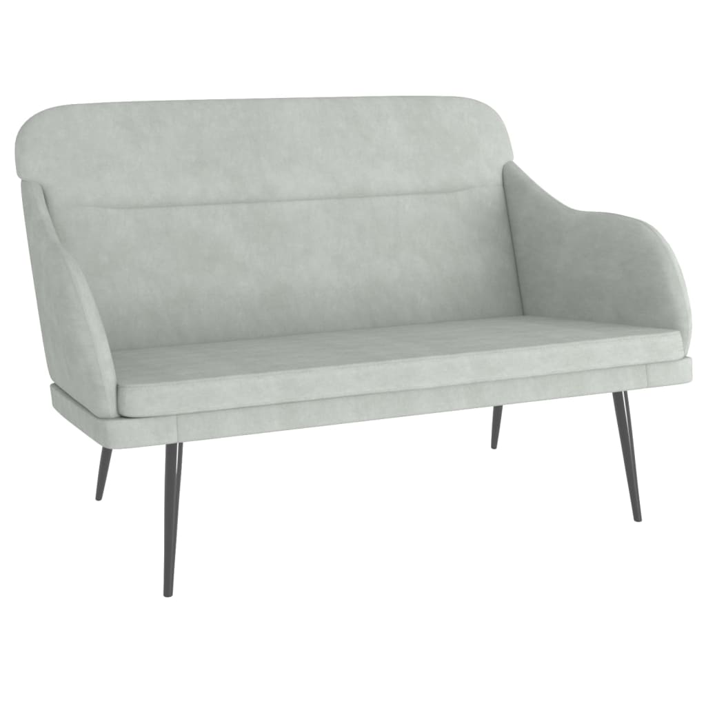 Bankje 110x76x80 cm fluweel lichtgrijs is nu te koop bij PeponiXL, paradijselijk wonen!