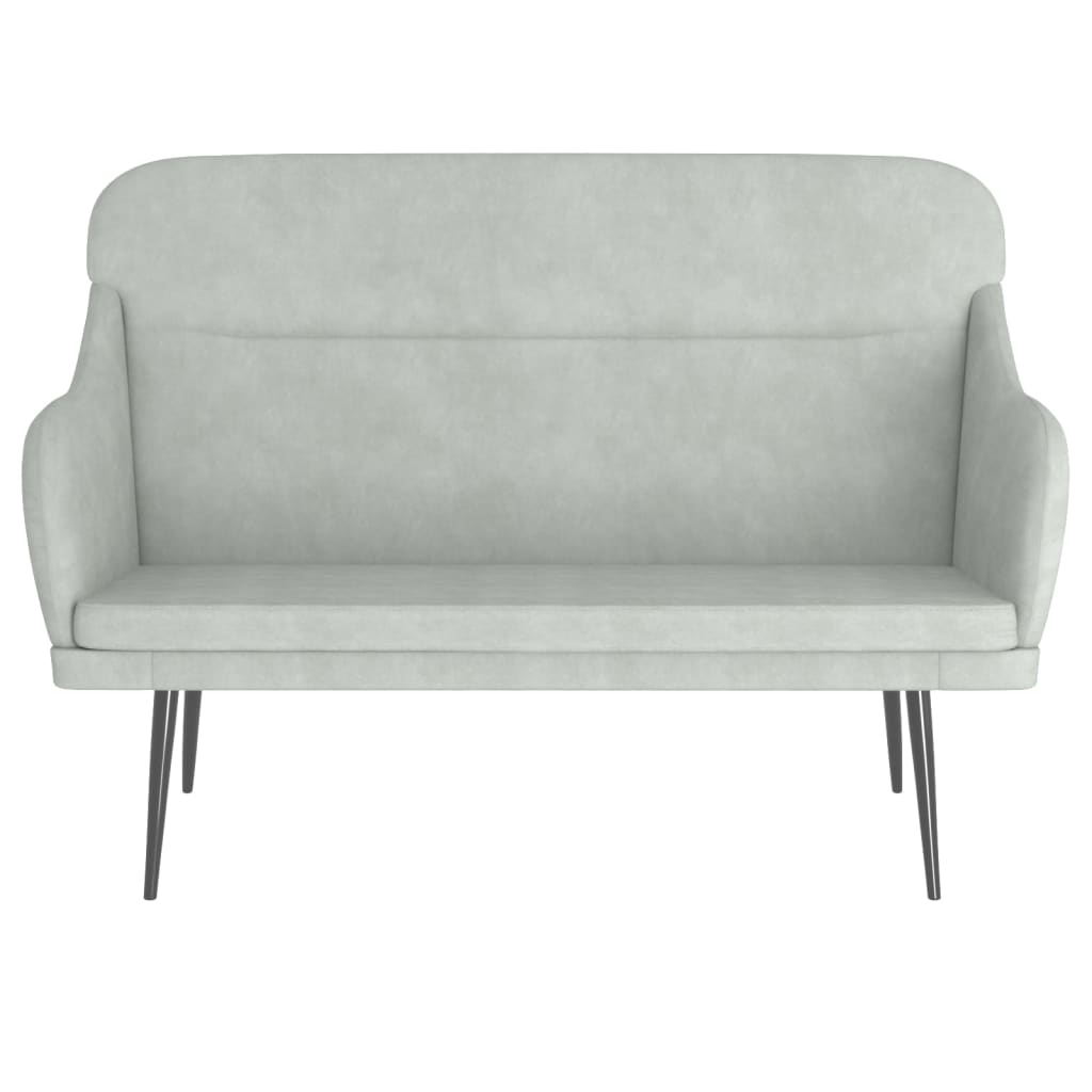 Bankje 110x76x80 cm fluweel lichtgrijs is nu te koop bij PeponiXL, paradijselijk wonen!