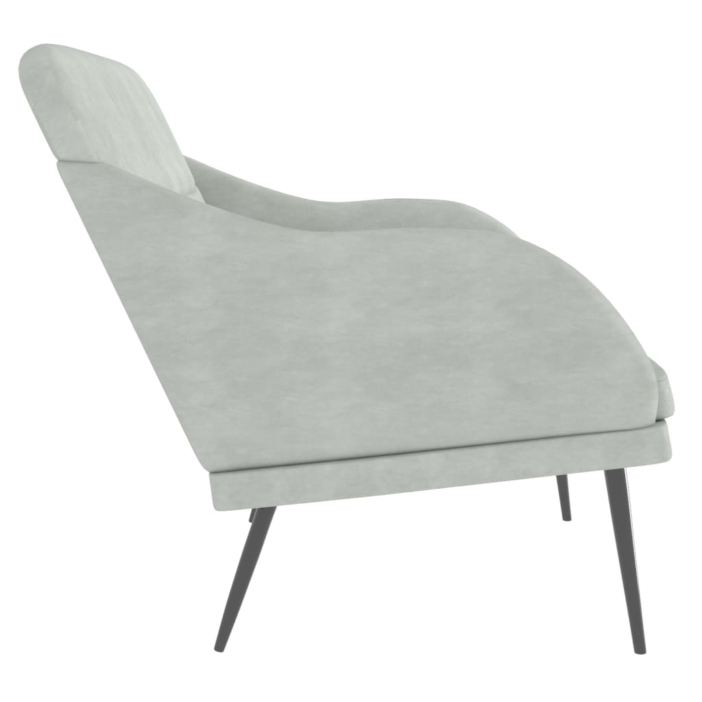 Bankje 110x76x80 cm fluweel lichtgrijs is nu te koop bij PeponiXL, paradijselijk wonen!