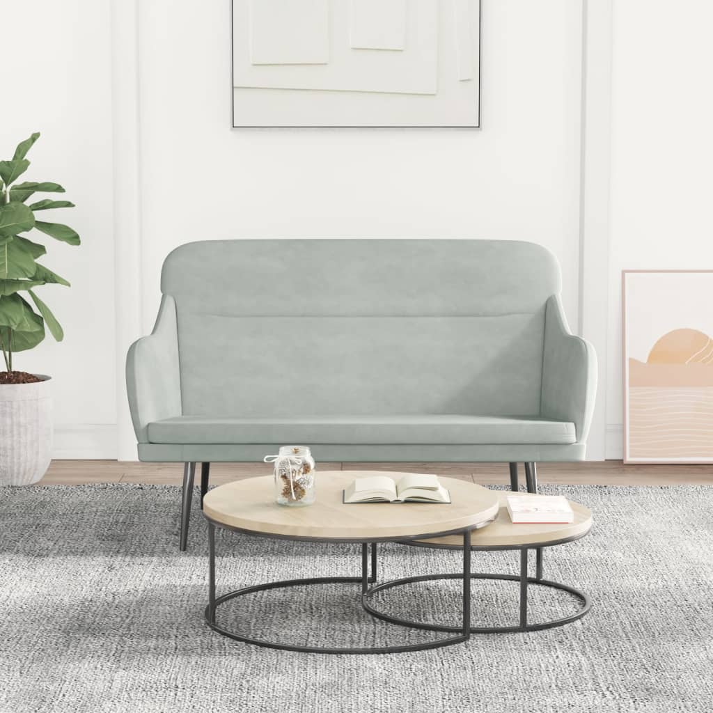 Bankje 110x76x80 cm fluweel lichtgrijs is nu te koop bij PeponiXL, paradijselijk wonen!