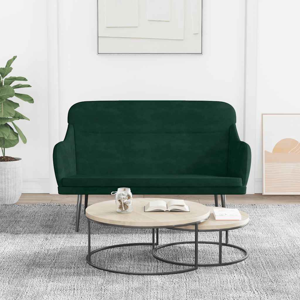 Bankje 110x76x80 cm fluweel donkergroen is nu te koop bij PeponiXL, paradijselijk wonen!