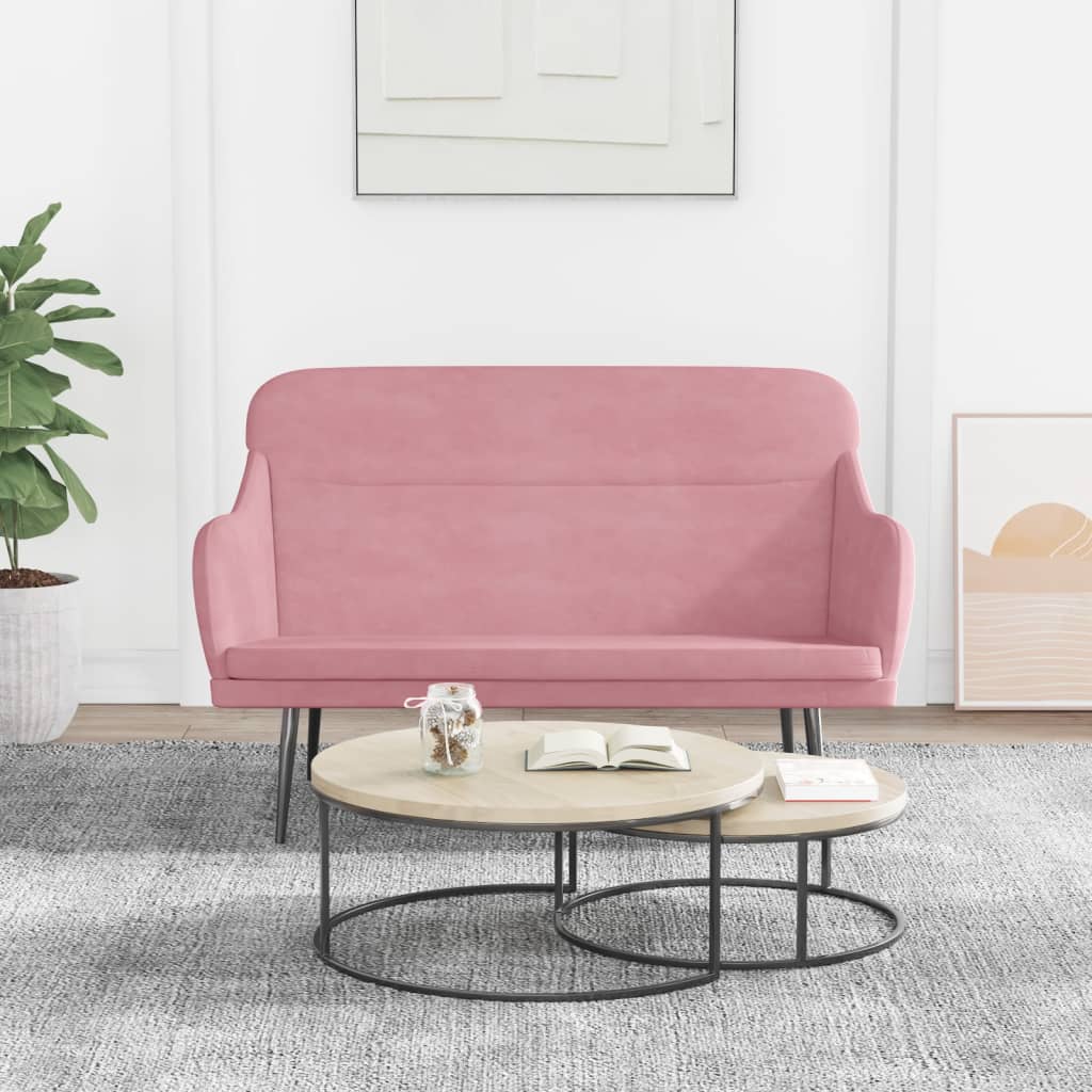 Bankje 110x76x80 cm fluweel roze is nu te koop bij PeponiXL, paradijselijk wonen!