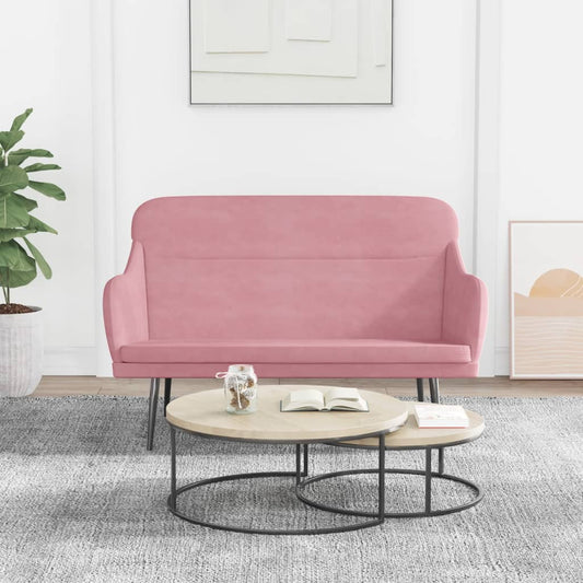 Bankje 110x76x80 cm fluweel roze is nu te koop bij PeponiXL, paradijselijk wonen!