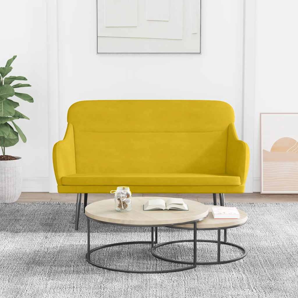 Bankje 110x76x80 cm fluweel geel is nu te koop bij PeponiXL, paradijselijk wonen!