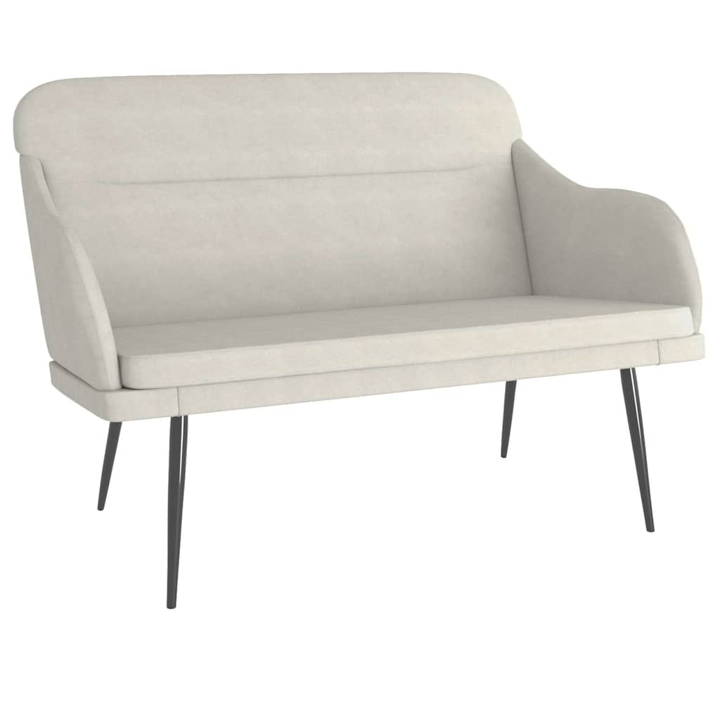 Bankje 110x76x80 cm fluweel crèmekleurig is nu te koop bij PeponiXL, paradijselijk wonen!