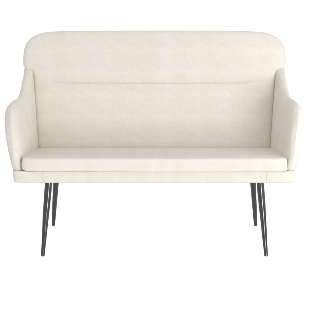 Bankje 110x76x80 cm fluweel crèmekleurig is nu te koop bij PeponiXL, paradijselijk wonen!