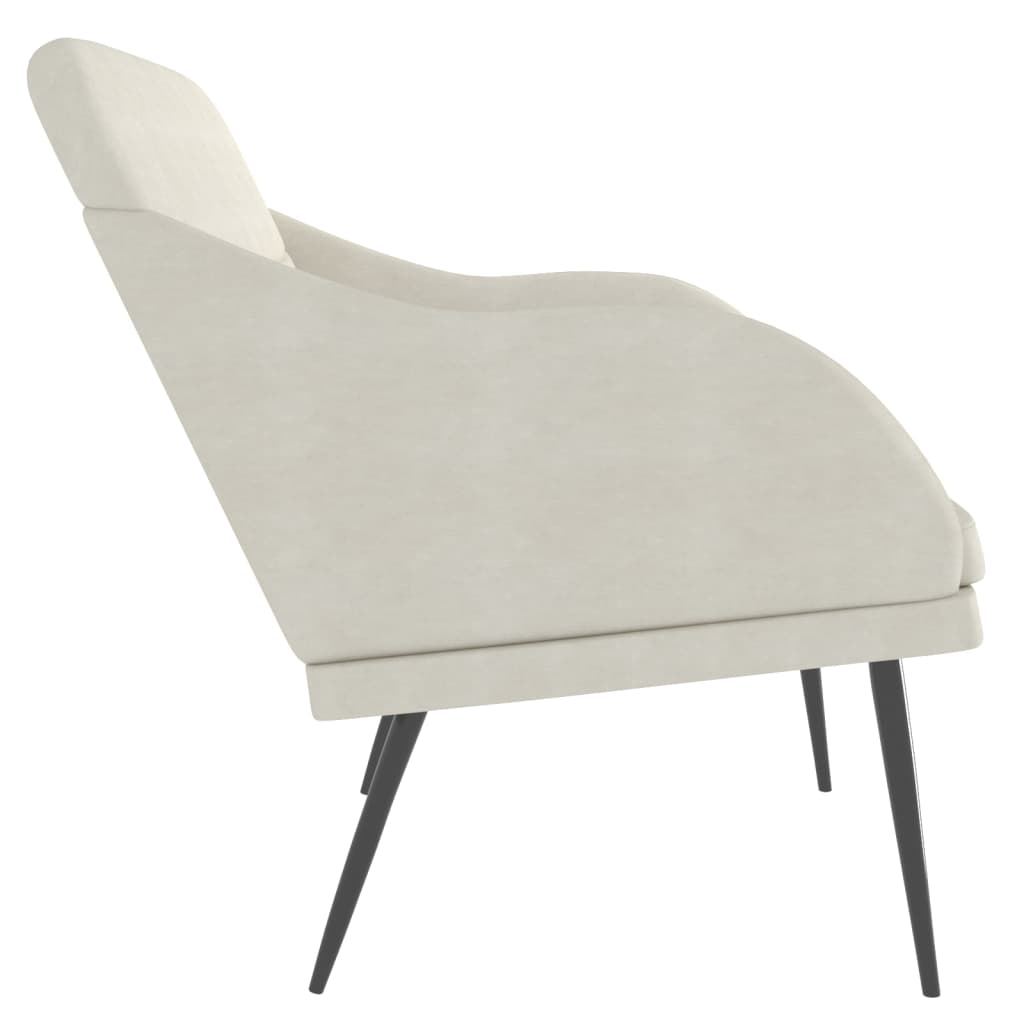 Bankje 110x76x80 cm fluweel crèmekleurig is nu te koop bij PeponiXL, paradijselijk wonen!