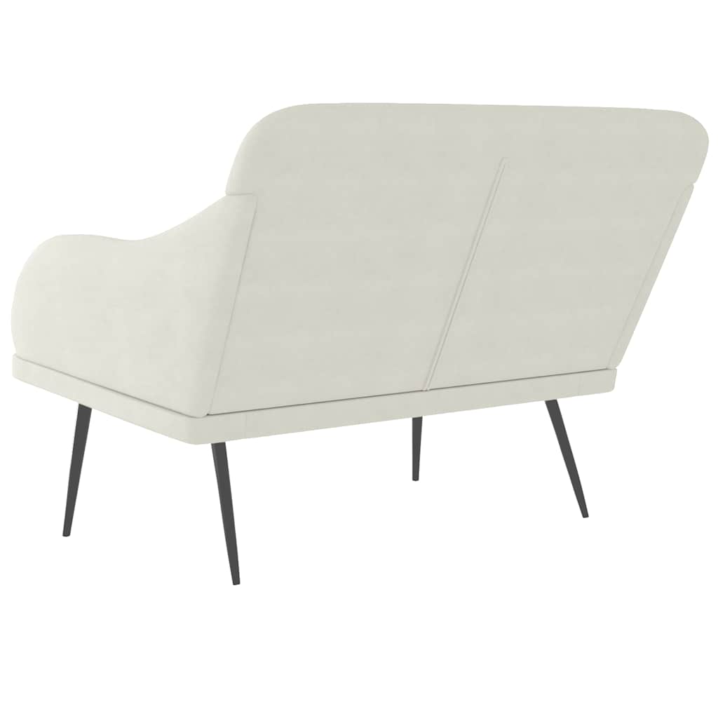 Bankje 110x76x80 cm fluweel crèmekleurig is nu te koop bij PeponiXL, paradijselijk wonen!