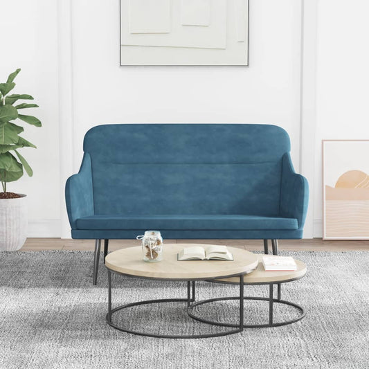 Bankje 110x76x80 cm fluweel blauw is nu te koop bij PeponiXL, paradijselijk wonen!