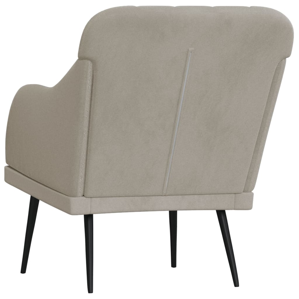 Fauteuil 63x76x80 cm fluweel lichtgrijs is nu te koop bij PeponiXL, paradijselijk wonen!