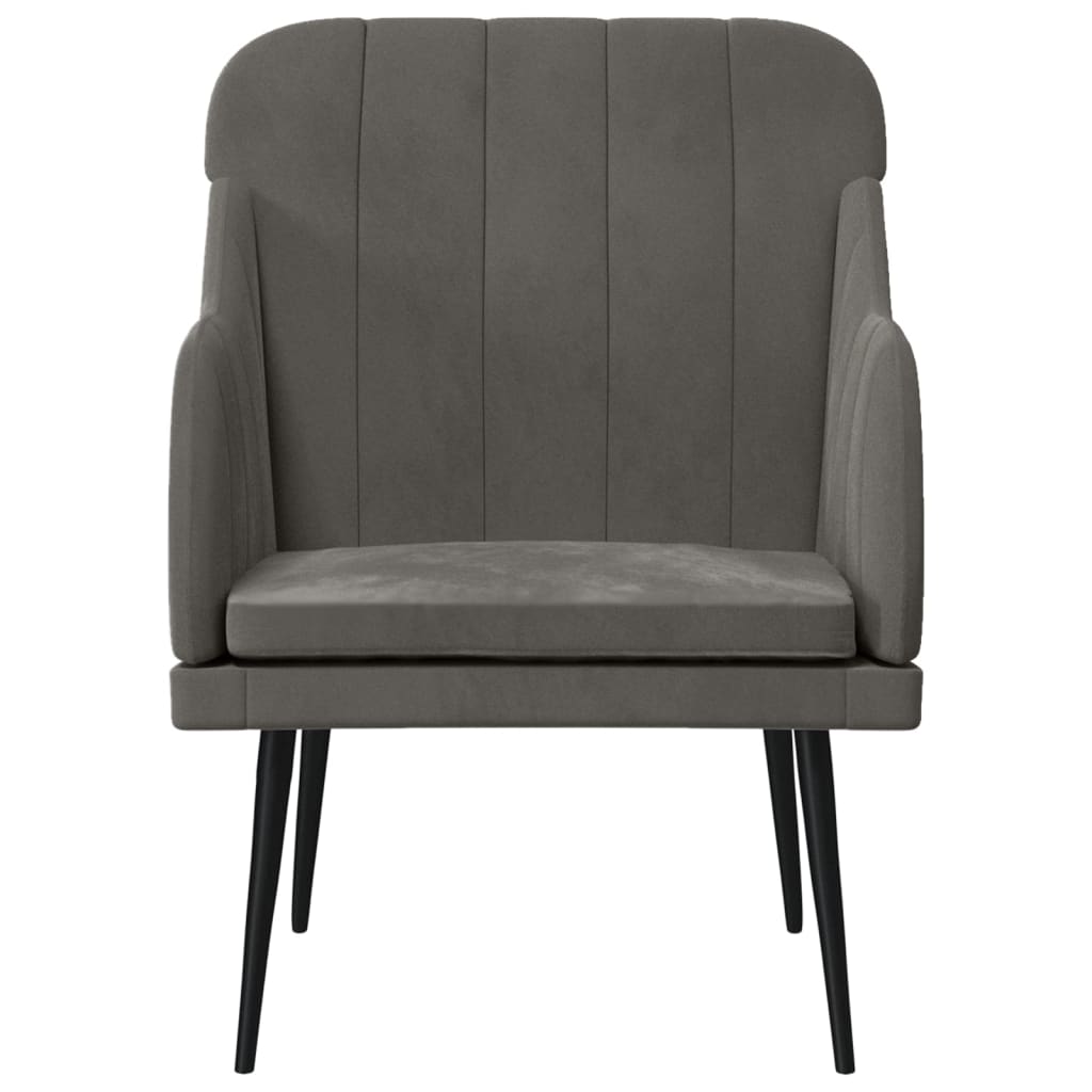 Fauteuil 63x76x80 cm fluweel donkergrijs is nu te koop bij PeponiXL, paradijselijk wonen!