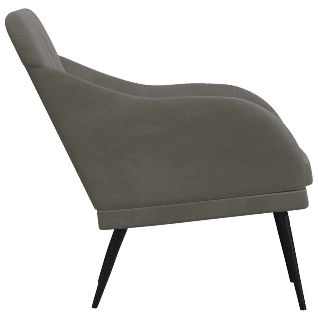 Fauteuil 63x76x80 cm fluweel donkergrijs is nu te koop bij PeponiXL, paradijselijk wonen!