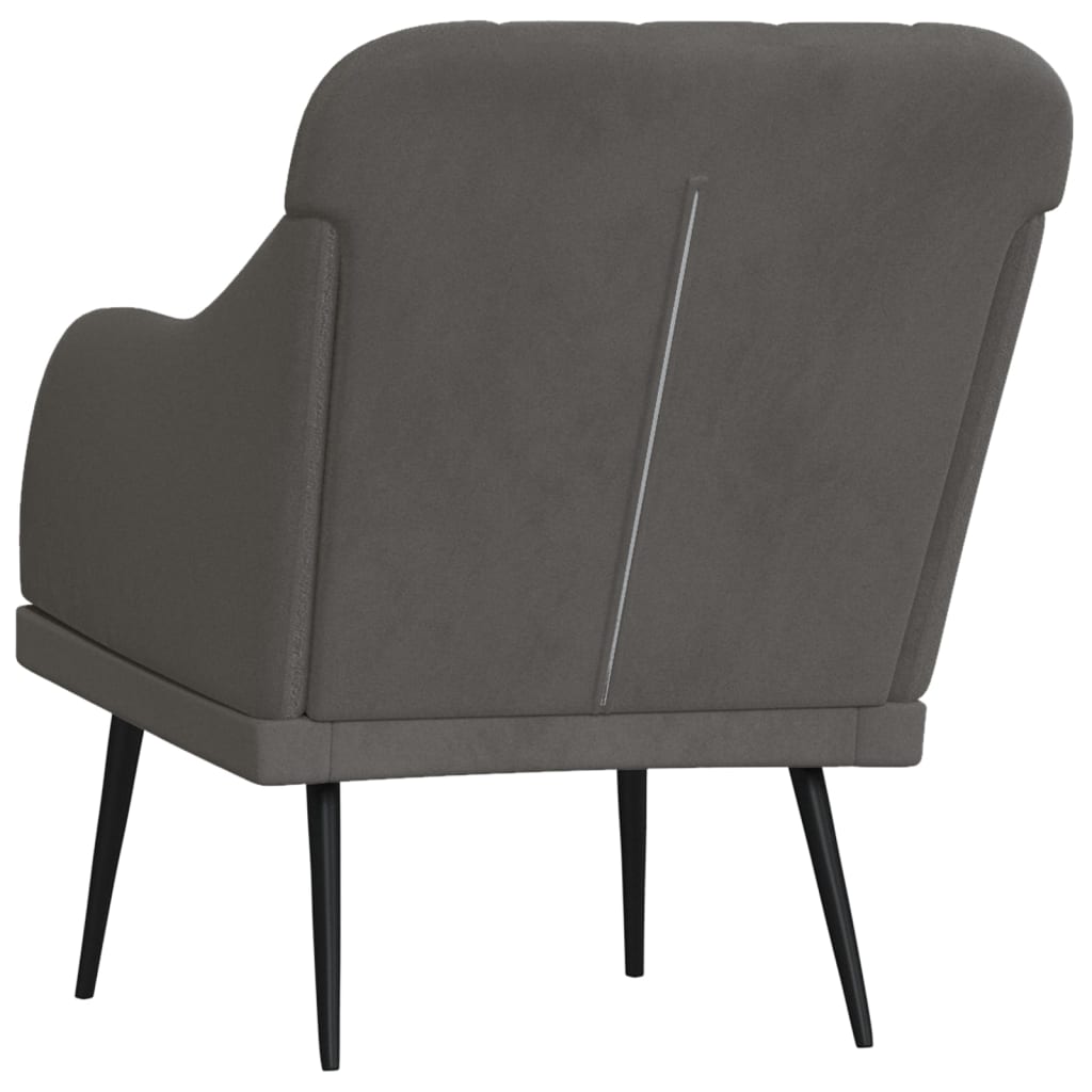 Fauteuil 63x76x80 cm fluweel donkergrijs is nu te koop bij PeponiXL, paradijselijk wonen!