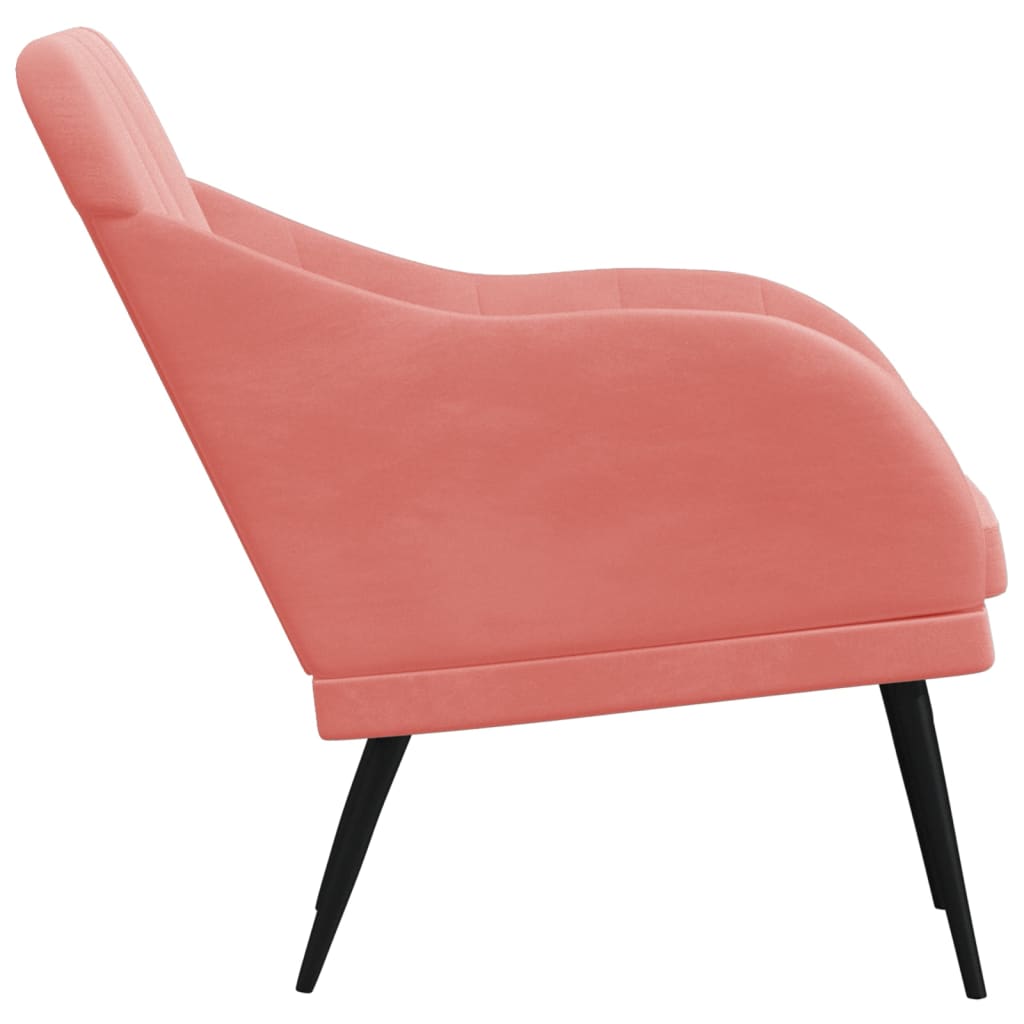 Fauteuil 63x76x80 cm fluweel roze is nu te koop bij PeponiXL, paradijselijk wonen!