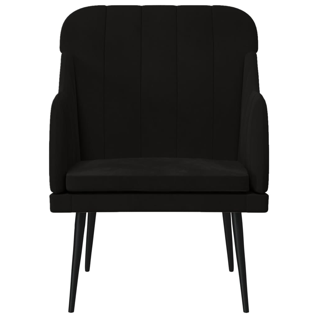 Fauteuil 63x76x80 cm fluweel zwart is nu te koop bij PeponiXL, paradijselijk wonen!