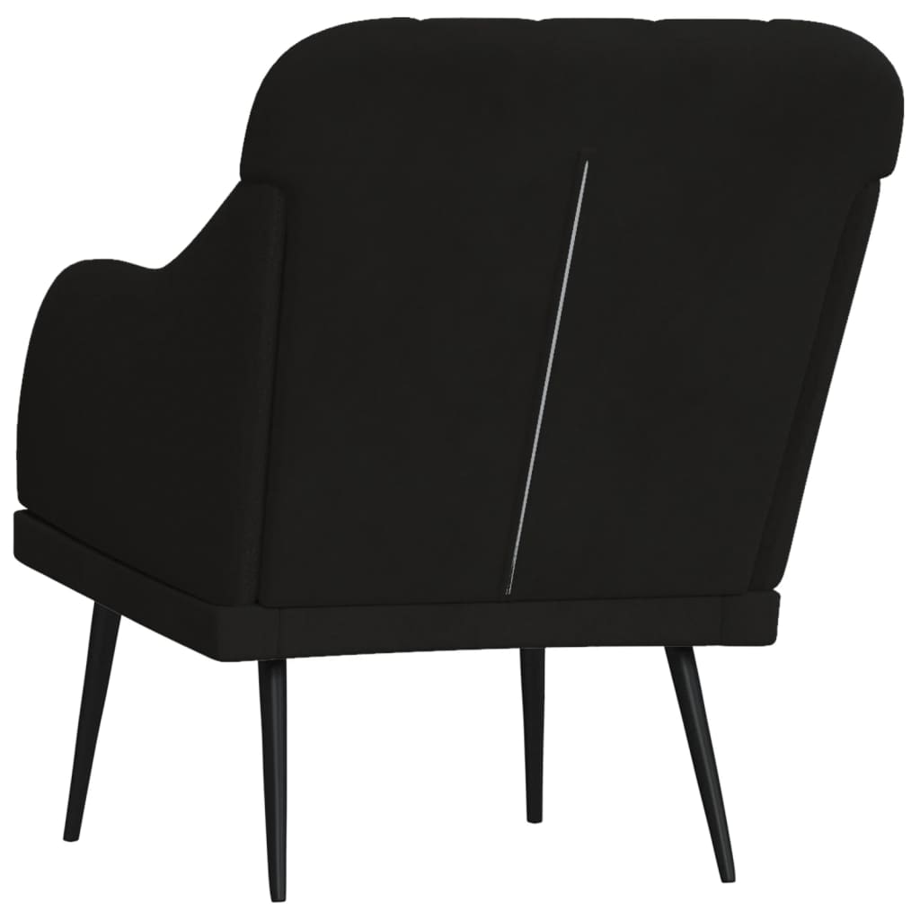 Fauteuil 63x76x80 cm fluweel zwart is nu te koop bij PeponiXL, paradijselijk wonen!