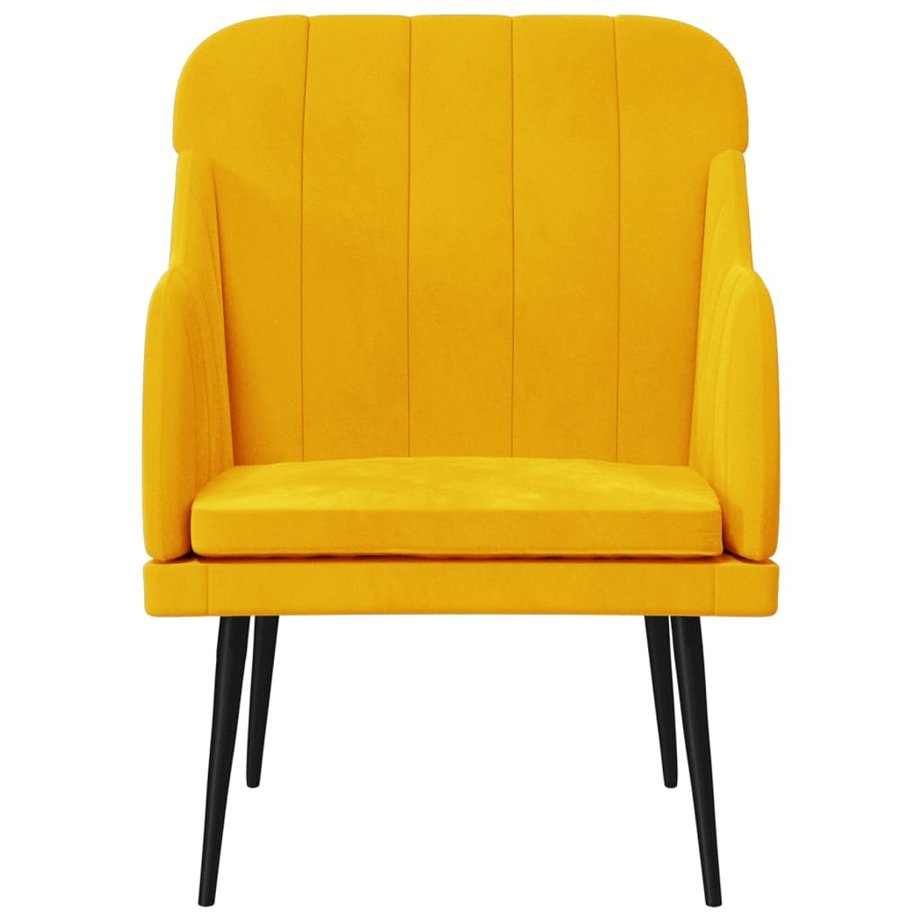 Fauteuil 63x76x80 cm fluweel geel is nu te koop bij PeponiXL, paradijselijk wonen!