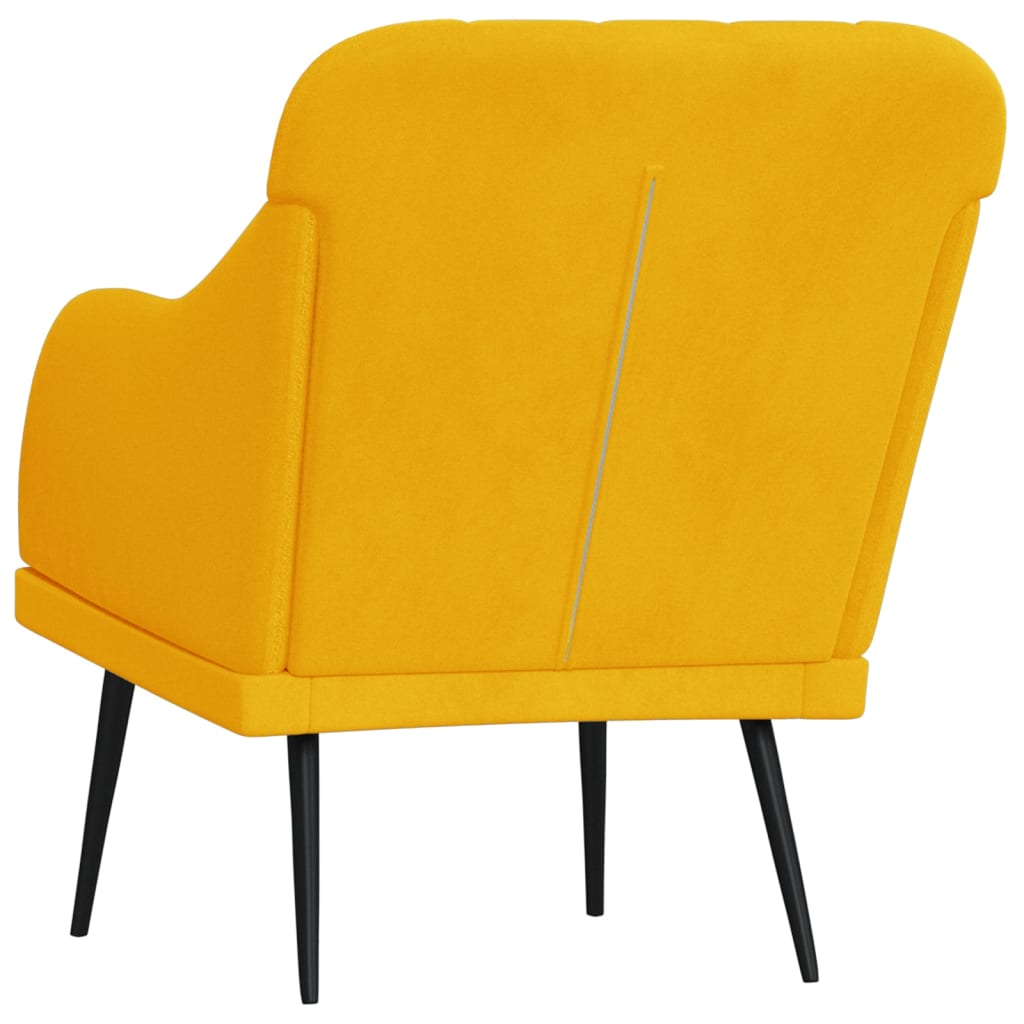 Fauteuil 63x76x80 cm fluweel geel is nu te koop bij PeponiXL, paradijselijk wonen!