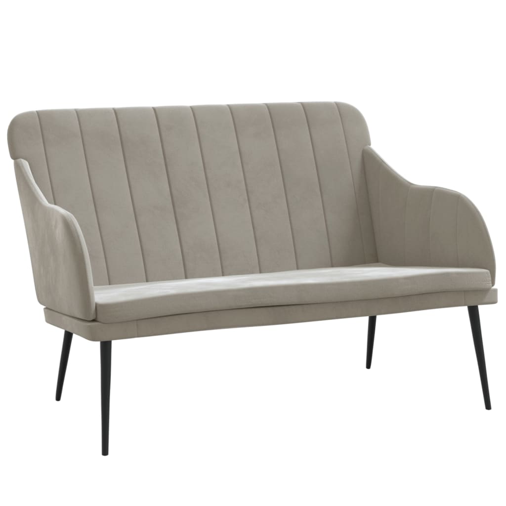 Bankje 110x76x80 cm fluweel lichtgrijs is nu te koop bij PeponiXL, paradijselijk wonen!