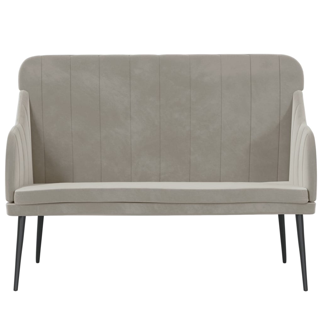 Bankje 110x76x80 cm fluweel lichtgrijs is nu te koop bij PeponiXL, paradijselijk wonen!