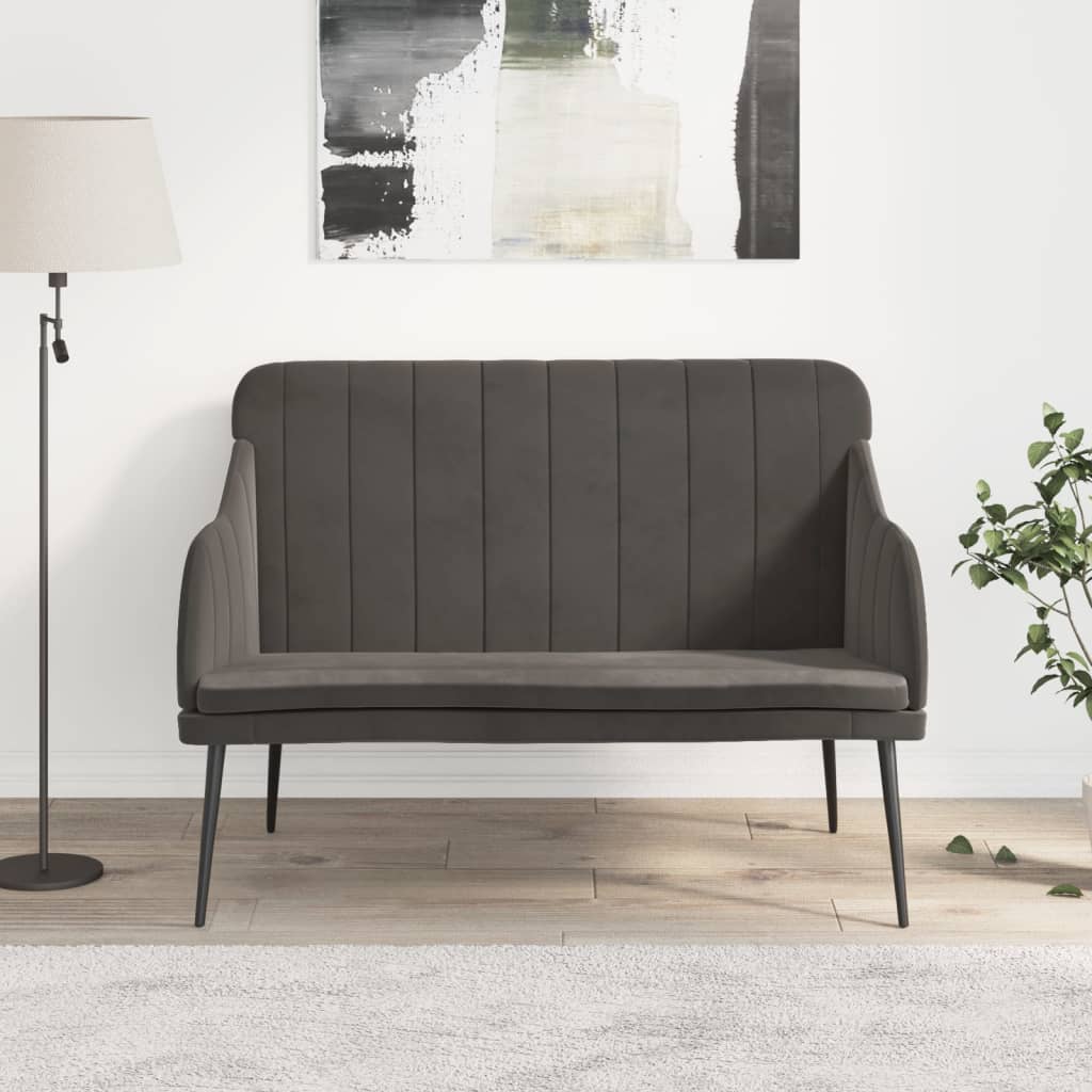 Bankje 110x76x80 cm fluweel donkergrijs is nu te koop bij PeponiXL, paradijselijk wonen!