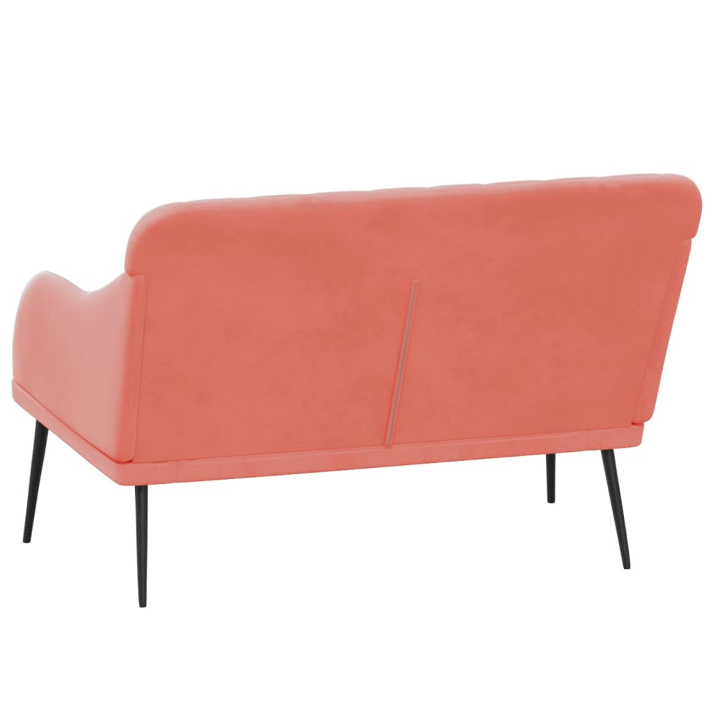 Bankje 110x76x80 cm fluweel roze is nu te koop bij PeponiXL, paradijselijk wonen!