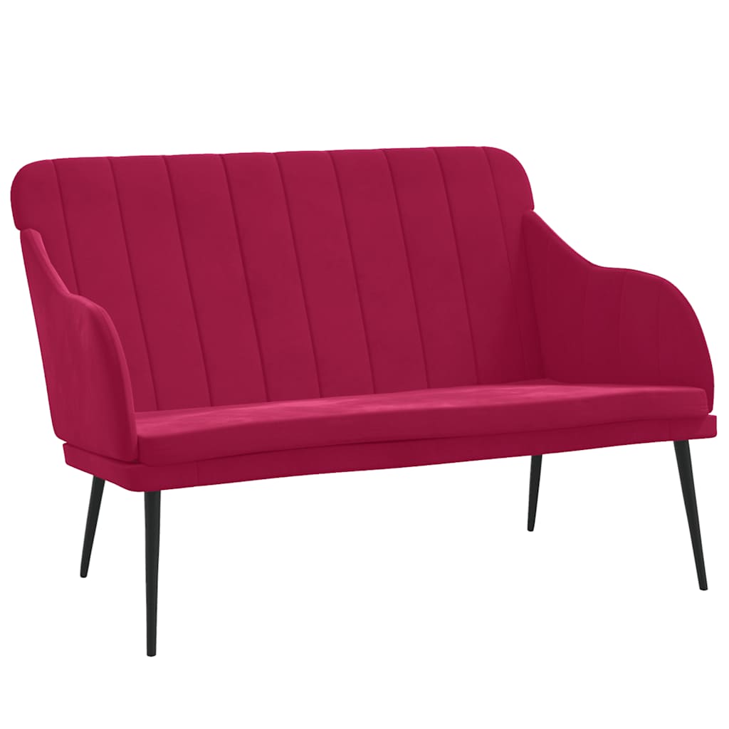 Bankje 110x76x80 cm fluweel wijnrood is nu te koop bij PeponiXL, paradijselijk wonen!