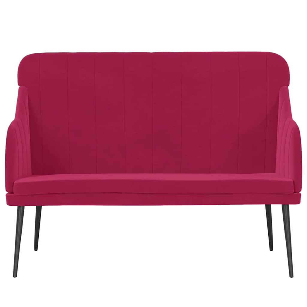Bankje 110x76x80 cm fluweel wijnrood is nu te koop bij PeponiXL, paradijselijk wonen!