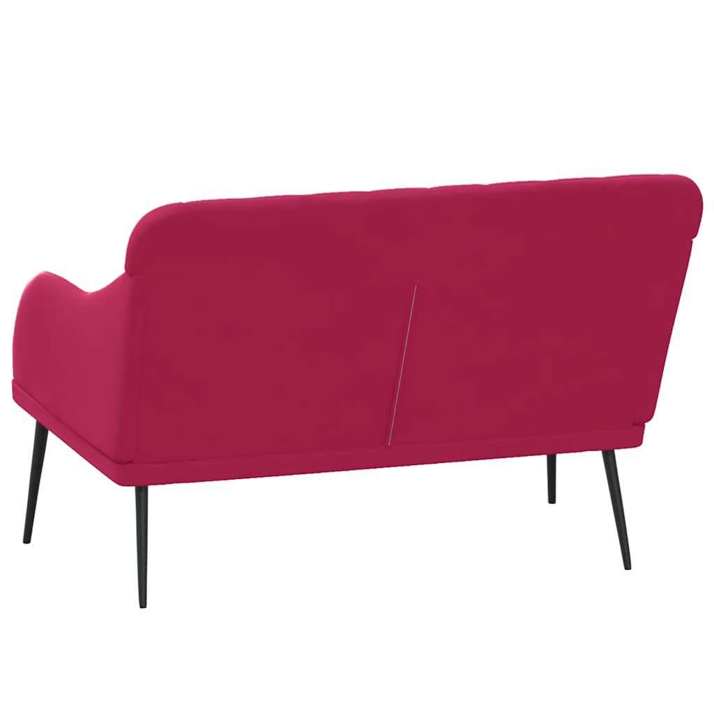 Bankje 110x76x80 cm fluweel wijnrood is nu te koop bij PeponiXL, paradijselijk wonen!