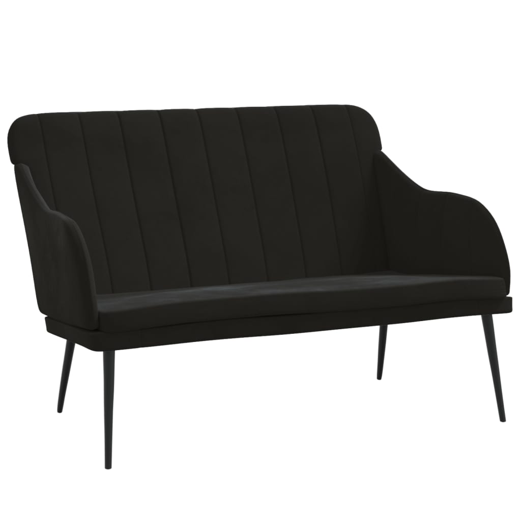 Bankje 110x76x80 cm fluweel zwart is nu te koop bij PeponiXL, paradijselijk wonen!