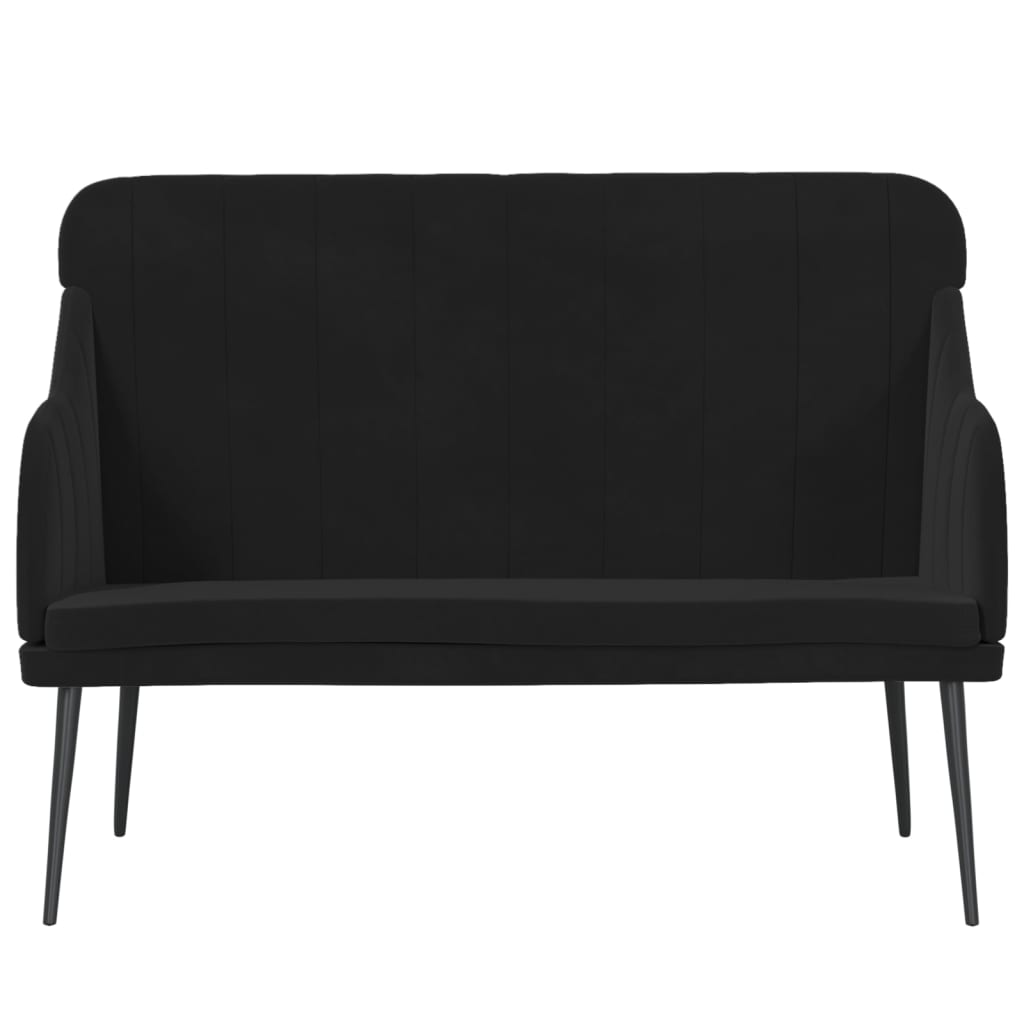 Bankje 110x76x80 cm fluweel zwart is nu te koop bij PeponiXL, paradijselijk wonen!