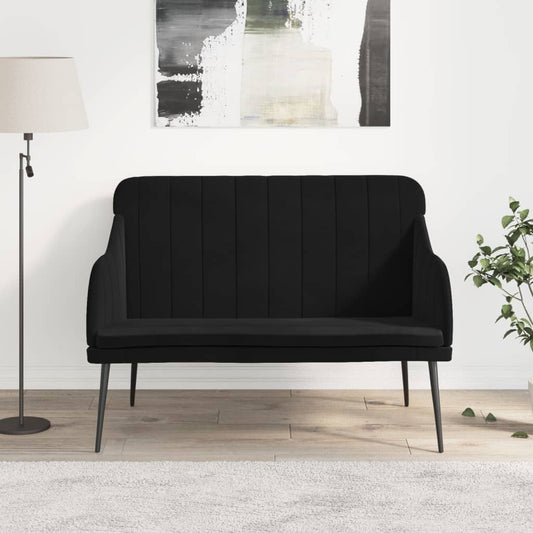 Bankje 110x76x80 cm fluweel zwart is nu te koop bij PeponiXL, paradijselijk wonen!
