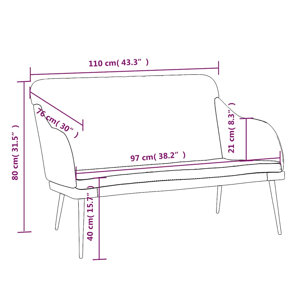 Bankje 110x76x80 cm fluweel geel is nu te koop bij PeponiXL, paradijselijk wonen!