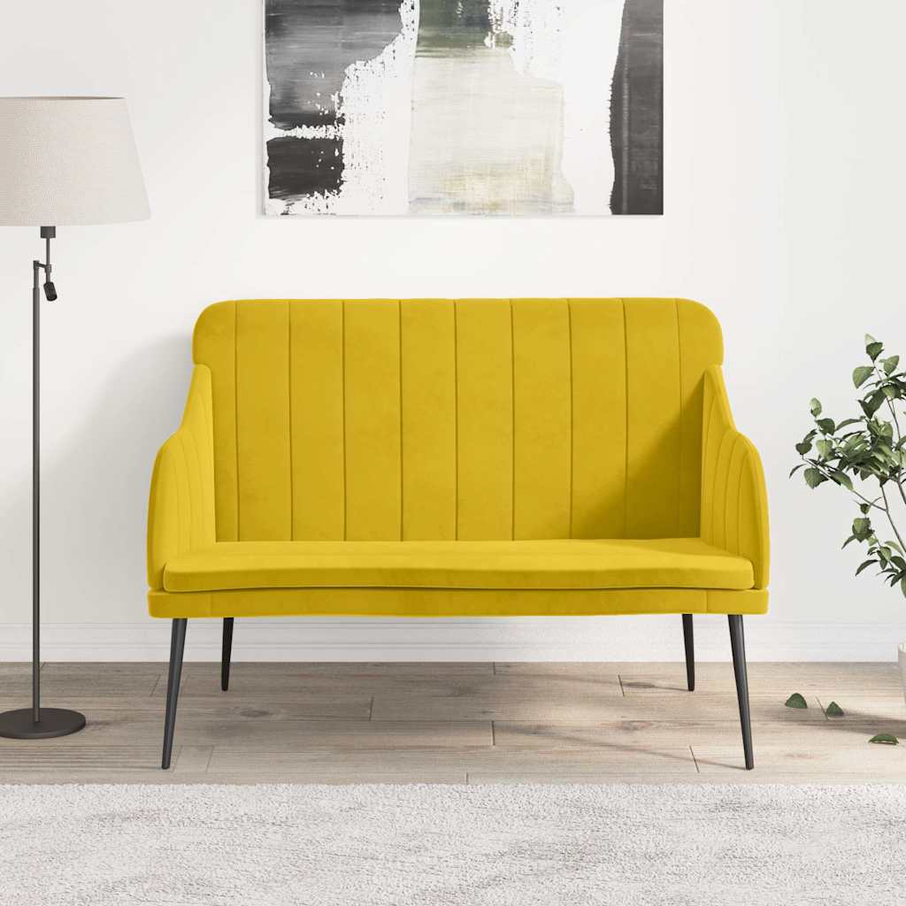 Bankje 110x76x80 cm fluweel geel is nu te koop bij PeponiXL, paradijselijk wonen!