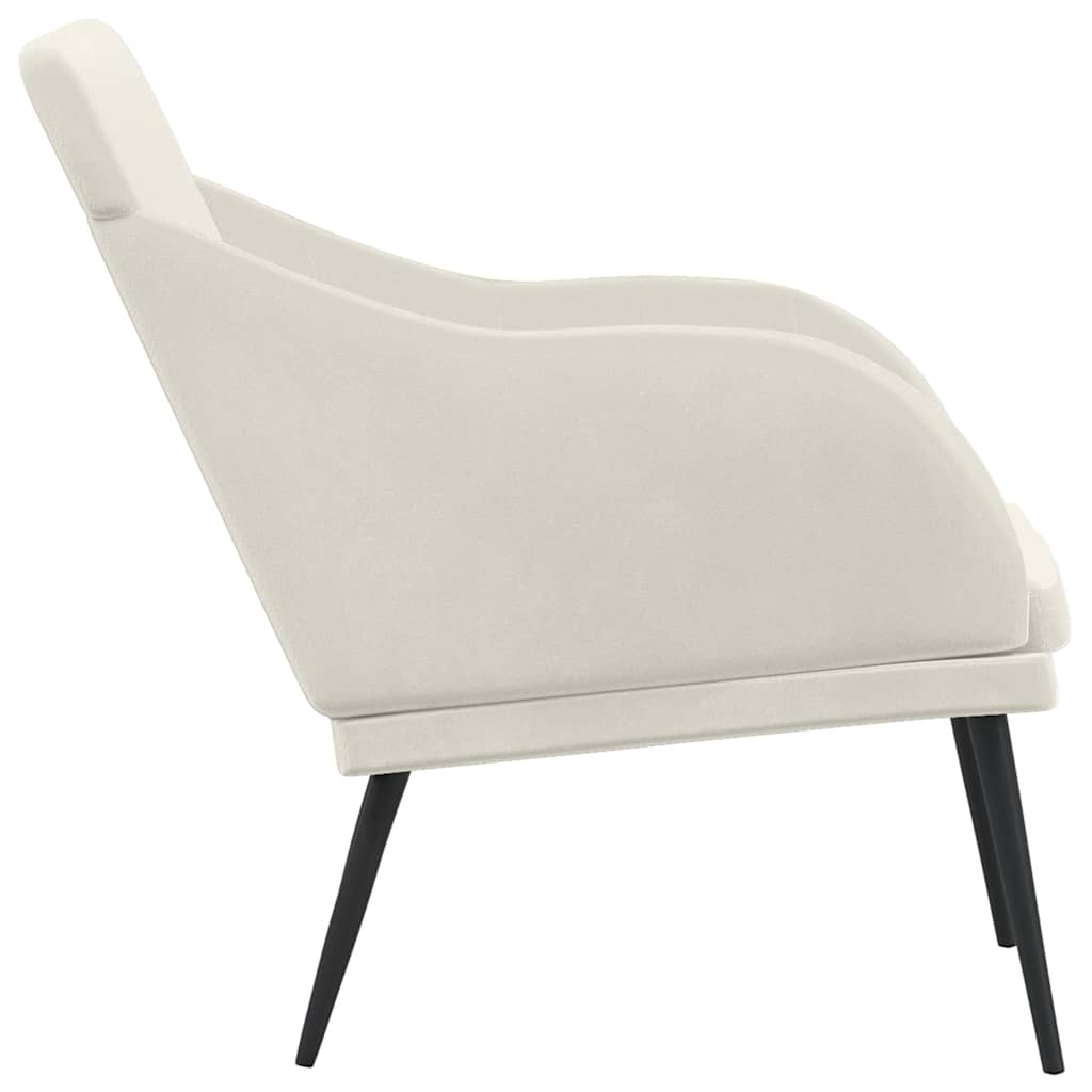 Bankje 110x76x80 cm fluweel crèmekleurig is nu te koop bij PeponiXL, paradijselijk wonen!