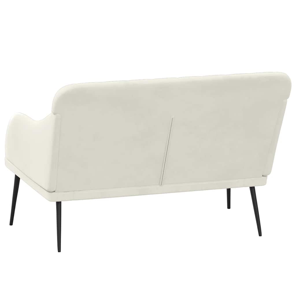 Bankje 110x76x80 cm fluweel crèmekleurig is nu te koop bij PeponiXL, paradijselijk wonen!